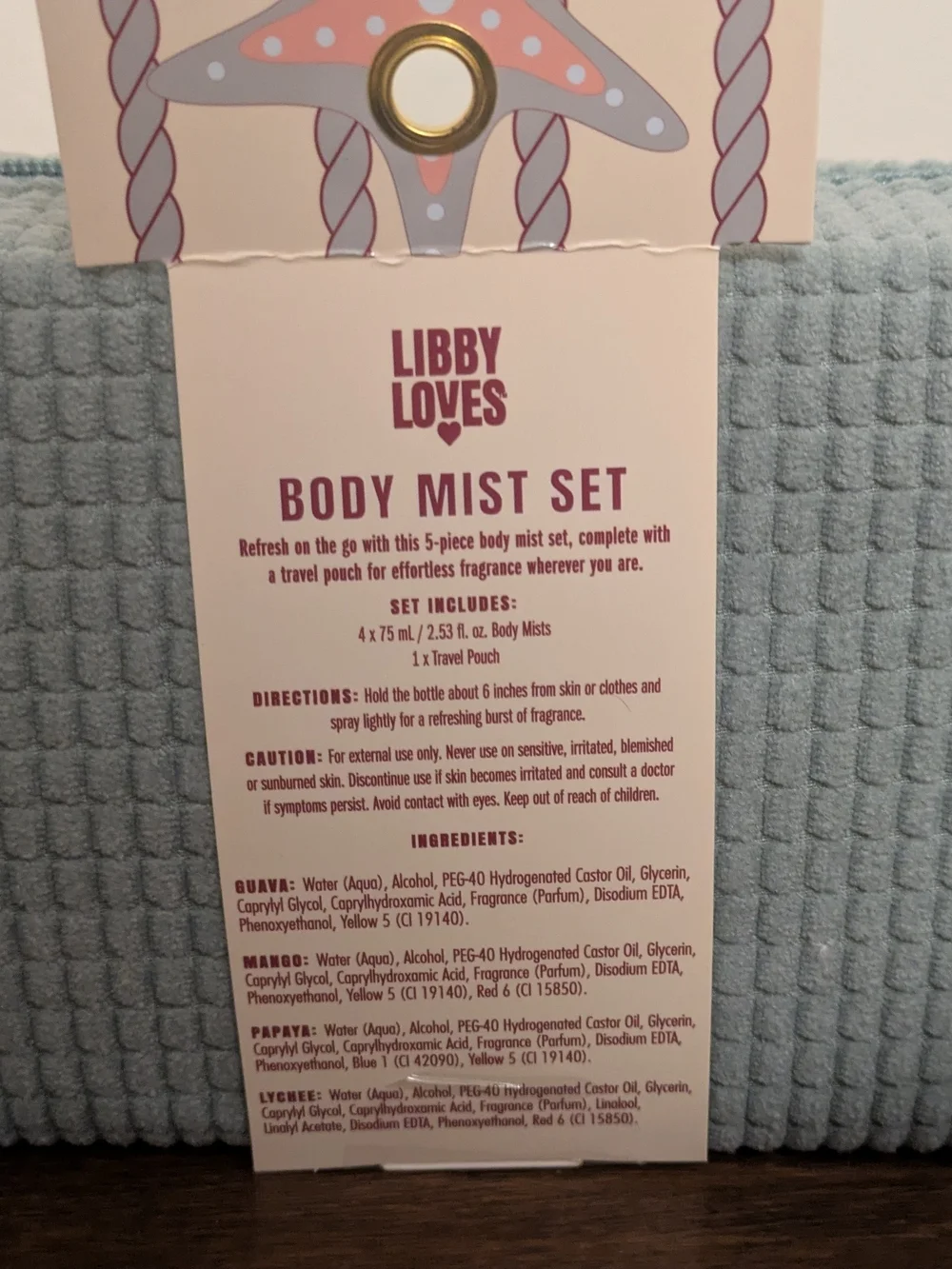 Libby Beach Babes Body Mist Set - Pastel Pink, Mint, Peach, Lilac, Lime